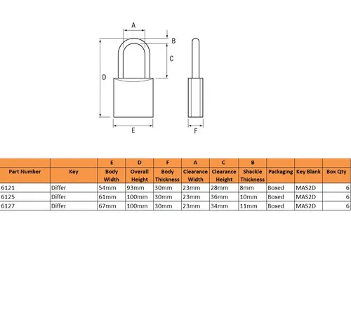 Master Pro Series Hi-Security 67mm Padlock - Open Shackle