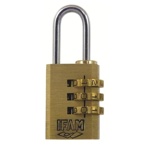 Ifam 20mm Open Shackle Combination Brass Luggage Padlock