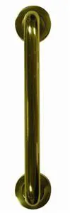Round Bar D Pull Handle on Round Rose Concealed Fixing Brass