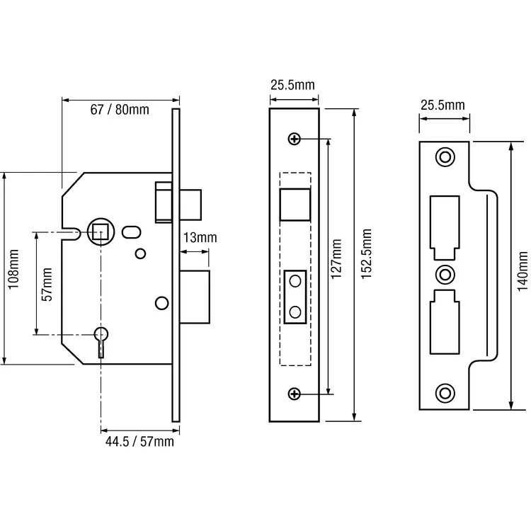 Yale PM320 3 Lever Mortice Sashlock