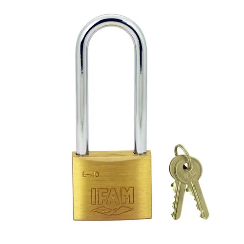 Ifam E Series 40mm Extra Long Shackle Brass Padlock