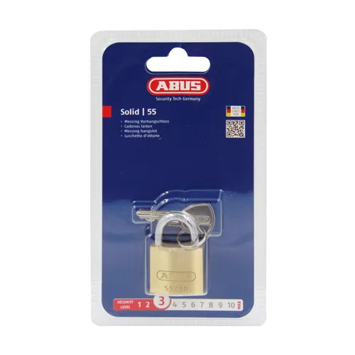 Abus 55 Series 30mm Open Shackle Brass Padlock