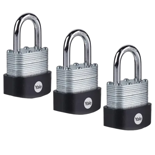 YALE Y125B High Security Laminated Steel Open Shackle Padlock