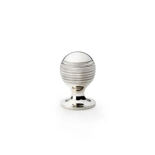 Alexander & Wilks AW832-25-PN Caesar Cupboard Knob on Round Rose - Polished Nickel - 25mm (LEAD TIME: 2-3 DAYS)