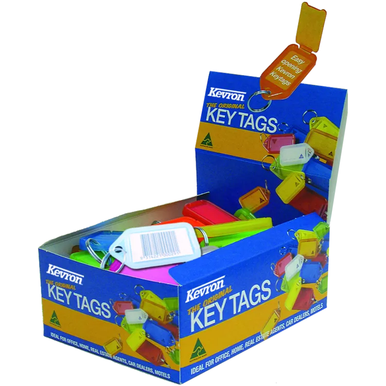 KEVRON ID30 Giant Tags Display Box 50pcs Assorted Colours