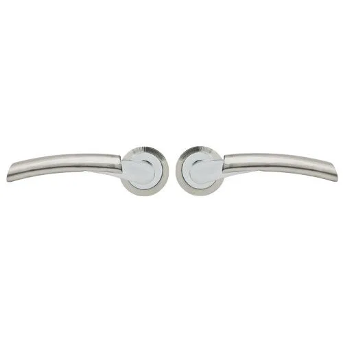 TSS Charlie Lever Handles on Round Rose Door Furniture