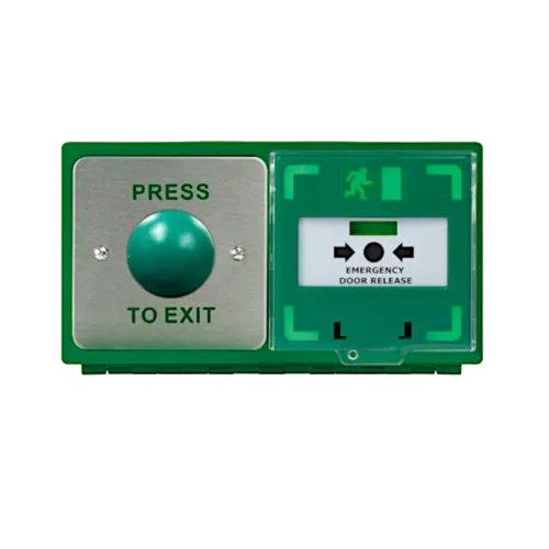 ICS Dual Unit MCP110 Call Point With Green Dome Exit Button