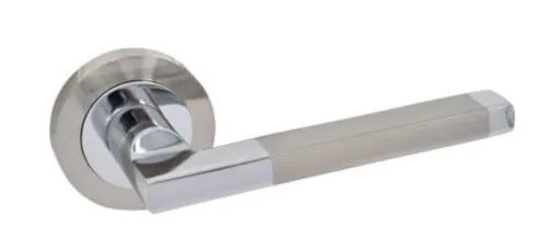 TSS Foxtrot Lever Handle on Round Rose Door Furniture