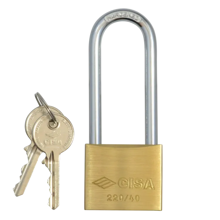CISA 22011 KD Long Shackle Brass Padlock