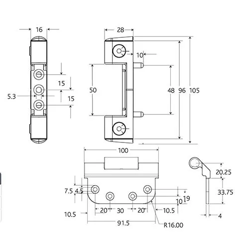 Fab and Fix Haven Intelligent Strength Hinges for Composite or Timber (4R16 version)