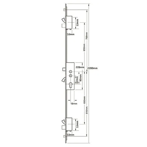 Millenco Mantis 3 Latch 2 Deadbolts 3 Hooks 2 Rollers Double Spindle Multipoint Door Lock