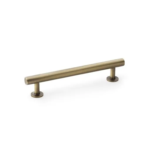 Alexander & Wilks AW814-128-AB Round T-Bar Cabinet Pull Handle - Antique Brass - Centres 128mm (LEAD TIME: 2-3 DAYS)