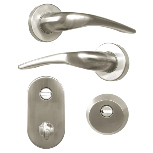 HOOPLY FT09 Lever Handle On Rose & Escutcheon Set with Thumbturn