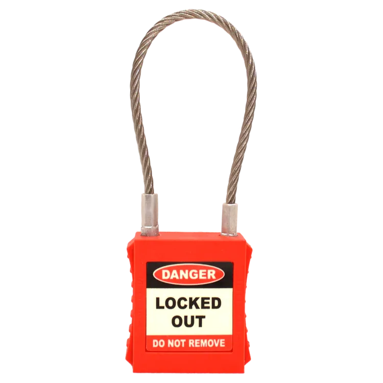 ASEC Safety Lockout Tagout Padlock with Wire Shackle