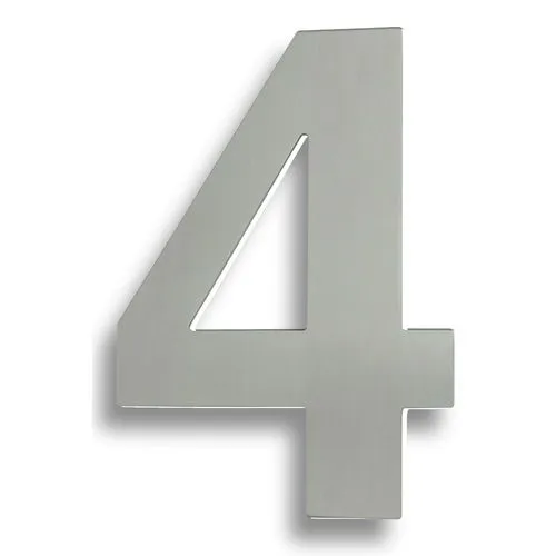EuroSpec NUM10174SSS Stainless Steel 7" Numerals (0-9) (Number 4) (LEAD TIME: 2-3 DAYS)