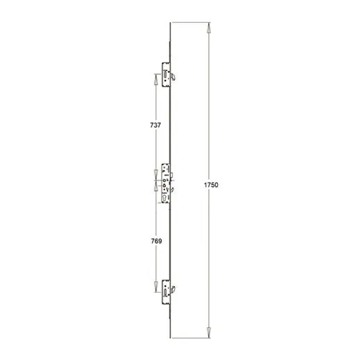 Kenrick Excalibur Latch 3 Hooks Multipoint Door Lock