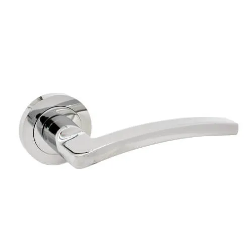 TSS Golf Lever Handle on Round Rose Door Furniture