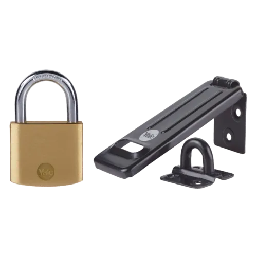 YALE Steel Hasp & Brass Padlock