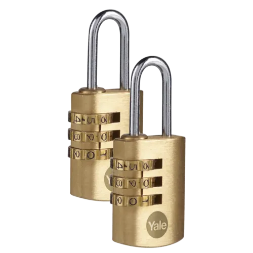 YALE Y150B Brass Open Shackle Combination Padlock
