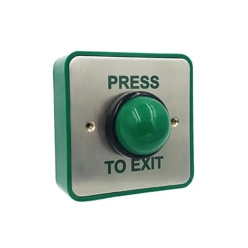 TSS Press To Exit Collared Dome Button SS