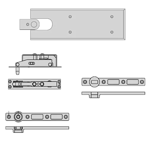 EXIDOR Double Action Floor Spring Fitting Set X072