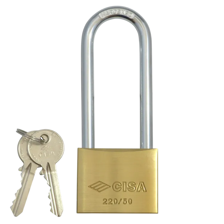 CISA 22011 KD Long Shackle Brass Padlock