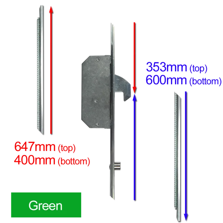 ASEC Modular Repair Lock Locking Point Extensions (UPVC Door) - 2 Hook & 2 Roller