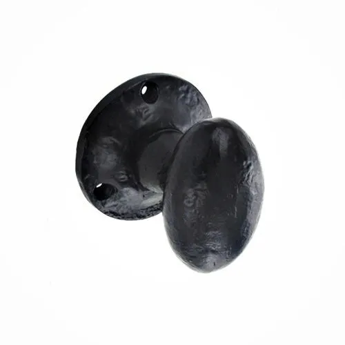 TSS Antique Black Oval Sprung Mortice Knobset