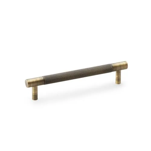 Alexander & Wilks AW810-128-AB Brunel Knurled T-Bar Cupboard Handle - Antique Brass - Centres 128mm (LEAD TIME: 2-3 DAYS)