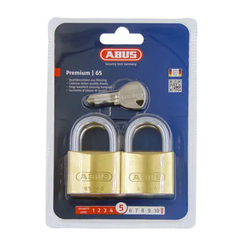 Abus 65 Series 40mm Open Shackle Brass Padlock