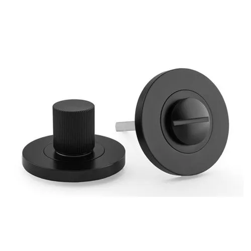 Alexander & Wilks AW792BL Reeded Thumbturn and Release - Black (LEAD TIME: 2-3 DAYS)