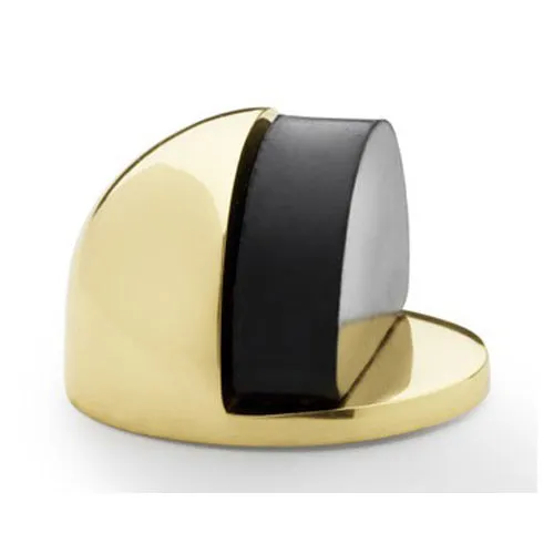 Alexander & Wilks AW631PBL Shield Floor Mounted Door Stop - Polished Brass Lacquered (LEAD TIME: 2-3 DAYS)