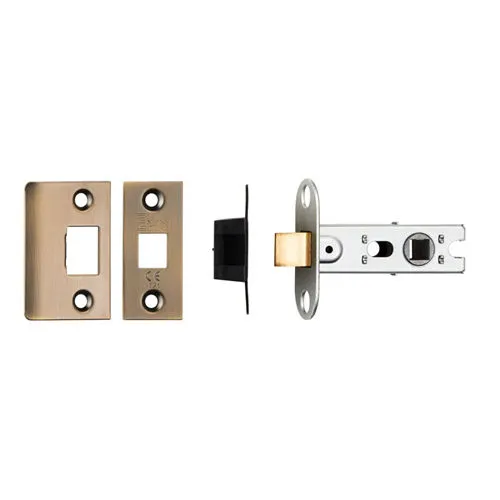 Eurospec BTL25AB 64mm Ce B/T Tubular Mortice Latch Square - Antique Brass (LEAD TIME: 2-3 DAYS)