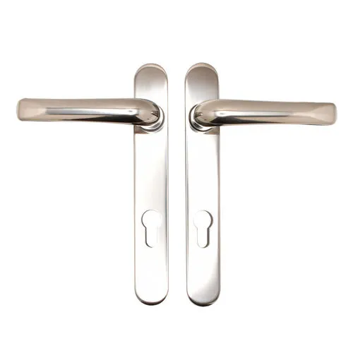 TSS Grade 304 Stainless Steel Lever Lever UPVC Multipoint Door Handles - 92mm PZ Sprung 122mm Screw Centres
