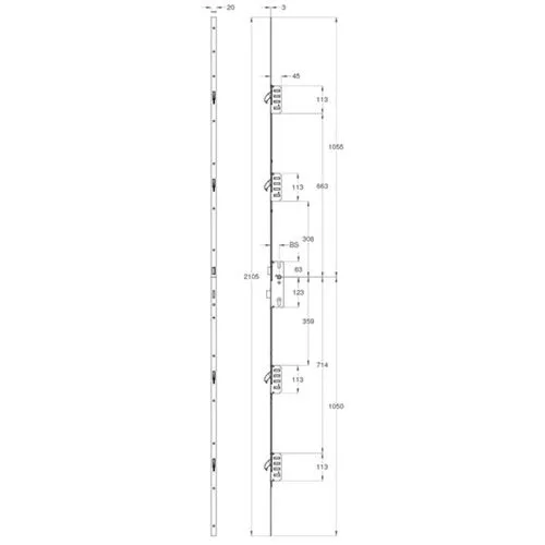 Winkhaus Trulock Latch Deadbolt 4 Hooks Multipoint Door Lock