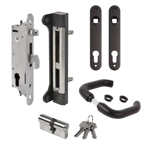 LOCINOX Gatelock Fiftylock Insert Set with Keep For 50mm Box Section Black