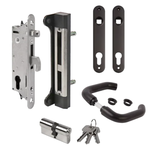 LOCINOX Gatelock Sixtylock Insert Set with Keep For 60mm Box Section Black