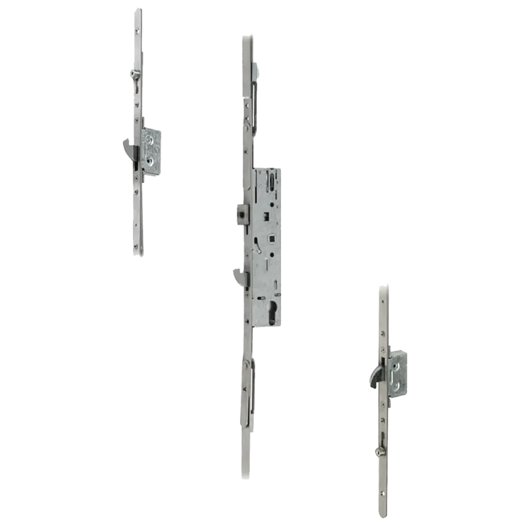 DOORMASTER Professional Lever Operated Latch & Hook - 2 Adjustable Hooks 2 Rollers (UPVC Door)