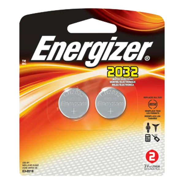 ENERGIZER CR2032 3V Lithium Coin Cell Battery - Twin Pack