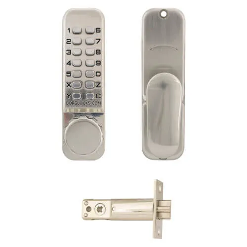 Borg 2501 Outdoor Digital Lock with Holdback in Stainless Steel