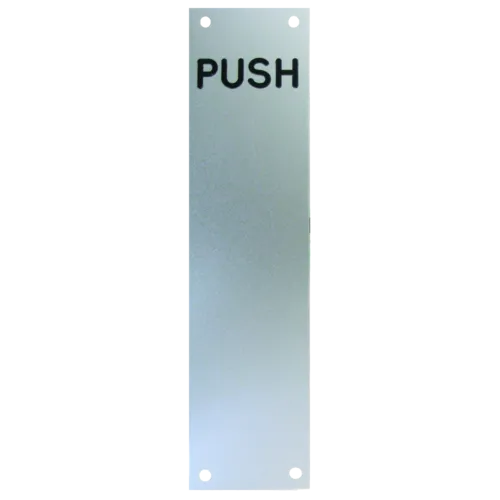 ASEC Push/Pull Screen Printed Finger Plate75mm Width x 1.2mm Depth (SSS) Satin Stainless Steel