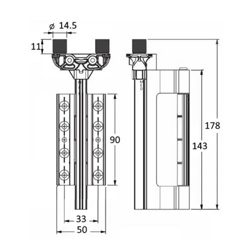TSS Offset Lever Lever Multipoint Door Handles 92/62mm PZ - Sprung - 200mm Screw Centres