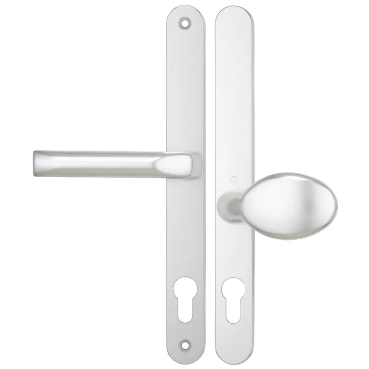 Hoppe London Lever Moveable Pad UPVC Multipoint Door Handles - 92mm/62mm PZ Sprung 240mm Screw Centres