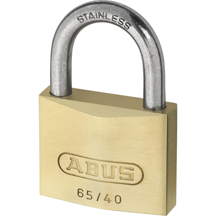 ABUS 65 Series Brass Long Stainless Steel Shackle Padlock