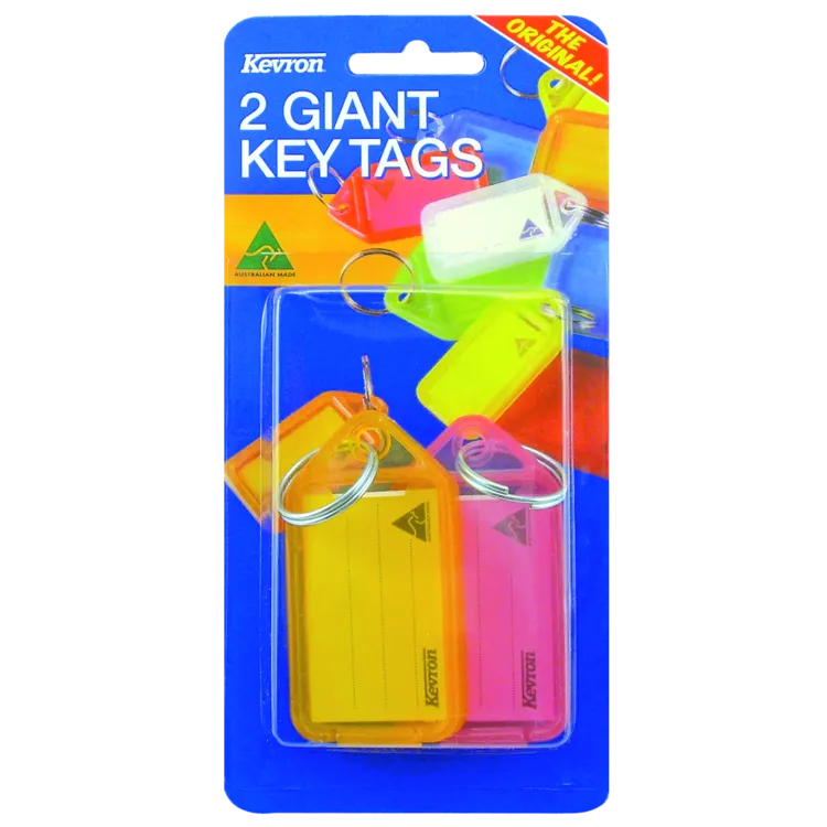 KEVRON ID30 Giant Tags Blister Pack 2 pcs Assorted Colours