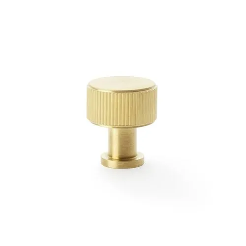 Alexander & Wilks AW807R-29-SBPVD Lucia Reeded Cupboard Knob - Satin Brass PVD - 29mm (LEAD TIME: 2-3 DAYS)