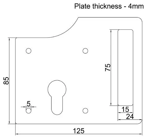 Gatemaster Surface fixed lock Fixed Screwplate