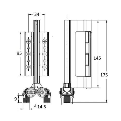 Clearspan for Smart Visofold 1000 Bi-Fold Doors Bottom Roller