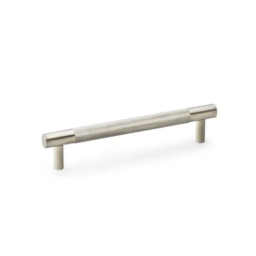 Alexander & Wilks AW810-128-SN Brunel Knurled T-Bar Cupboard Handle - Satin Nickel - Centres 128mm (LEAD TIME: 2-3 DAYS)