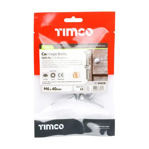 Dome Head Carriage Bolt - M6 Gauage